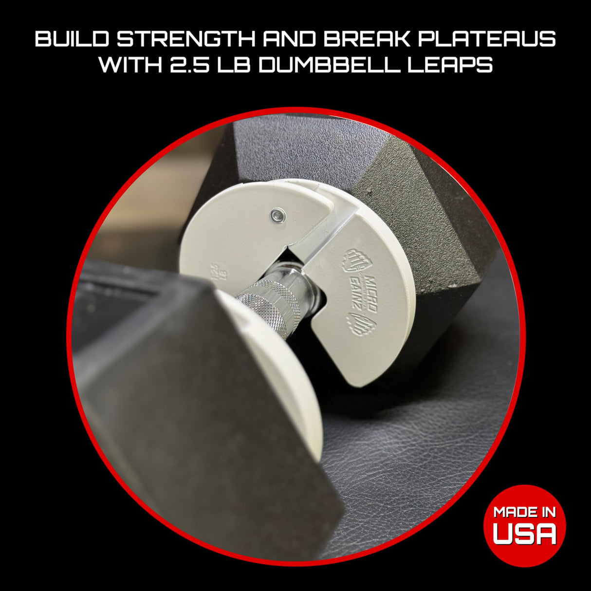 Micro Gainz Dumbbell Fractional 1.25lb Weight Plate, Ideal for Micro Loading, (Choose Color) 2 Piece Fractional Weight Plates, Designed for Dumbbell Training, Made In USA