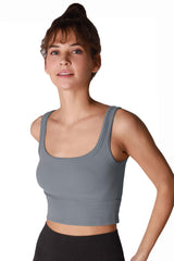 NIKIBIKI Women Seamless Chevron Ribbed Crop Top, Made in U.S.A, One Size
