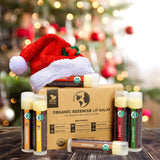 USDA Organic Lip Balm 6-Pack by Earth's Daughter Stocking Stuffers - Fruit Flavors, Beeswax, Coconut Oil, Vitamin E - Best Lip Repair Chapstick for Dry Cracked Lips - Moisturizing Lip Care