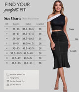 Hybrid & Company Womens Premium Nylon Ponte Stretch Office Fishtail Pencil Skirt High Waist Made in The USA Below Knee