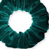 Velvet Scrunchies Jumbo Size Plush Big Ponytail Holders Thick Braided Locked Hair Big Made in the USA Green Pine