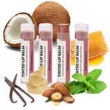 USDA Organic Lip Balm 6-Pack by Earth's Daughter Stocking Stuffers - Fruit Flavors, Beeswax, Coconut Oil, Vitamin E - Best Lip Repair Chapstick for Dry Cracked Lips - Moisturizing Lip Care