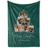 Custom Christmas Blankets - Family Photo Christmas Throw Blanket for Couch - Cozy Christmas Decor - Soft & Warm Fleece Picture Blankets - Personalized Gifts (Sherpa - 50x60)