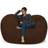 Chill Sack Bean Bag Chair: Huge 6' Memory Foam Furniture Bag and Large Lounger - Big Sofa with Soft Micro Fiber Cover - Red Furry