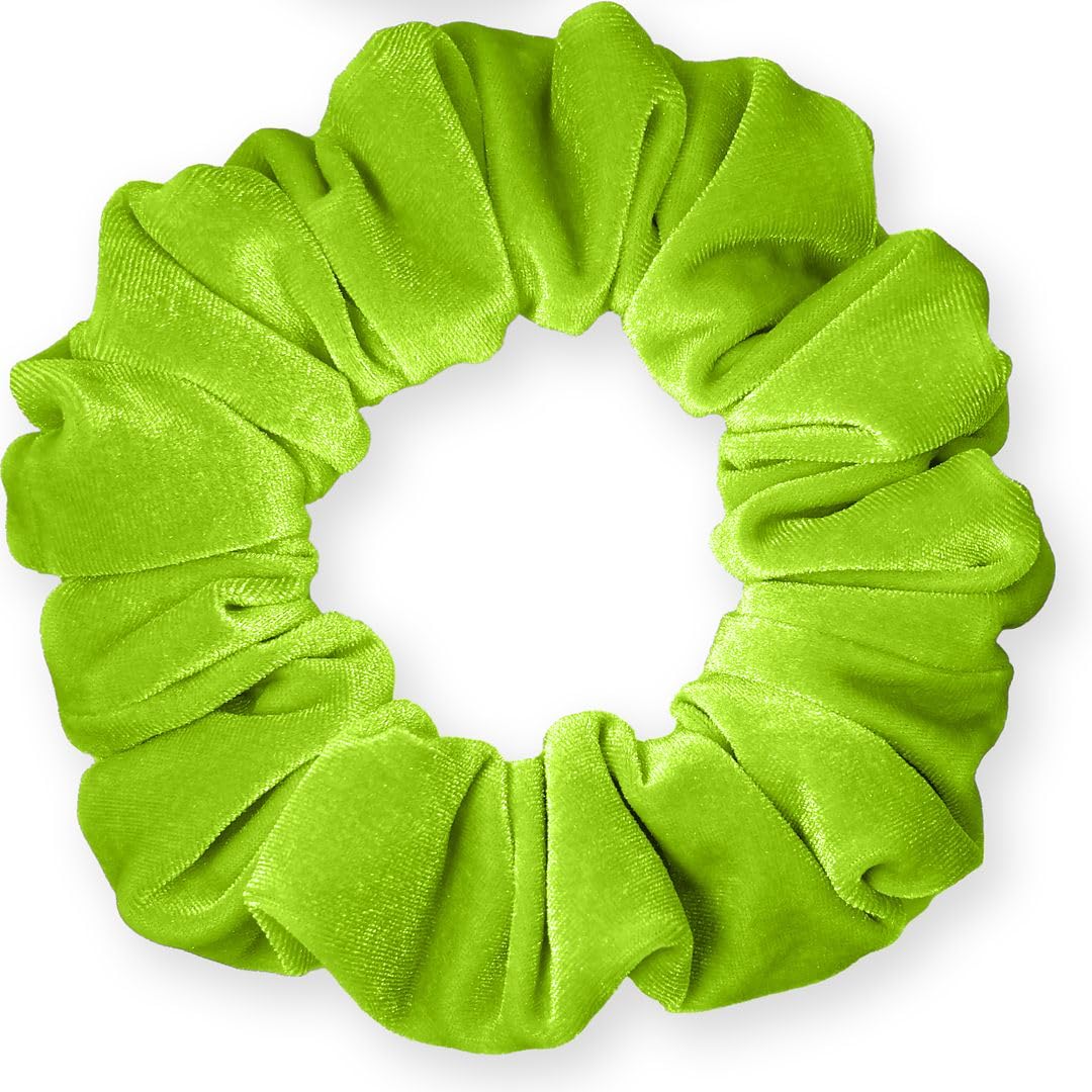 Velvet Scrunchies Jumbo Size Plush Big Ponytail Holders Thick Braided Locked Hair Big Made in the USA Green Pine