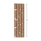 Hallmark Kraft Christmas Wrapping Paper for Kids with Cut Lines on Reverse (4 Rolls: 88 sq. ft. ttl) Penguins, Santa, Snowmen, Polka Dots