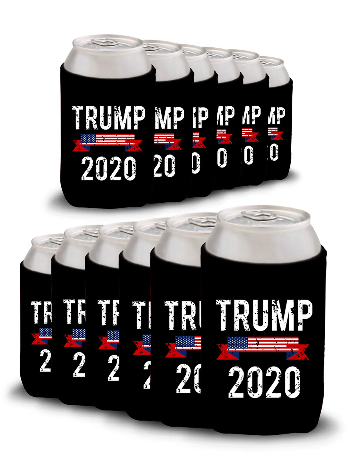Trump 2020 Can Coolie Trump Coolie USA 2020 Celebration Party Trump Coolers Beer Can Holder Cozy Trump Support Gifts Set of 6