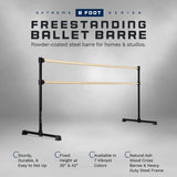 VITA Barre Portable Freestanding Double Ballet Barre, Extreme, Wood | Fixed Height, Made in USA, Home or Gym Exercise Equipment for Kids & Adults | Dance, Fitness, Pilates