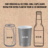 16 oz. Party Cups, Perfect for Cold Drinks, Sturdy & Durable, Disposable and 100% Recyclable, Made in USA, Red, 12 Count