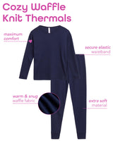 Sweet Hearts Girls' Thermal Underwear Set - 6 Piece Waffle Knit Top and Long Johns Base Layer Set: Made in USA (2T-16)