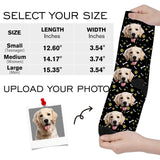 Custom Face Socks with Photo Novelty Crew Socks, Personalized Red Hearts Unisex Crew Sock Gifts for Men Women Made in USA