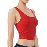 7Wins Women's Casual Solid Sleeveless Crop Top Basic Round Neck Tank Top