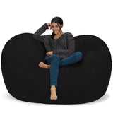 Chill Sack Bean Bag Chair: Huge 6' Memory Foam Furniture Bag and Large Lounger - Big Sofa with Soft Micro Fiber Cover - Red Furry