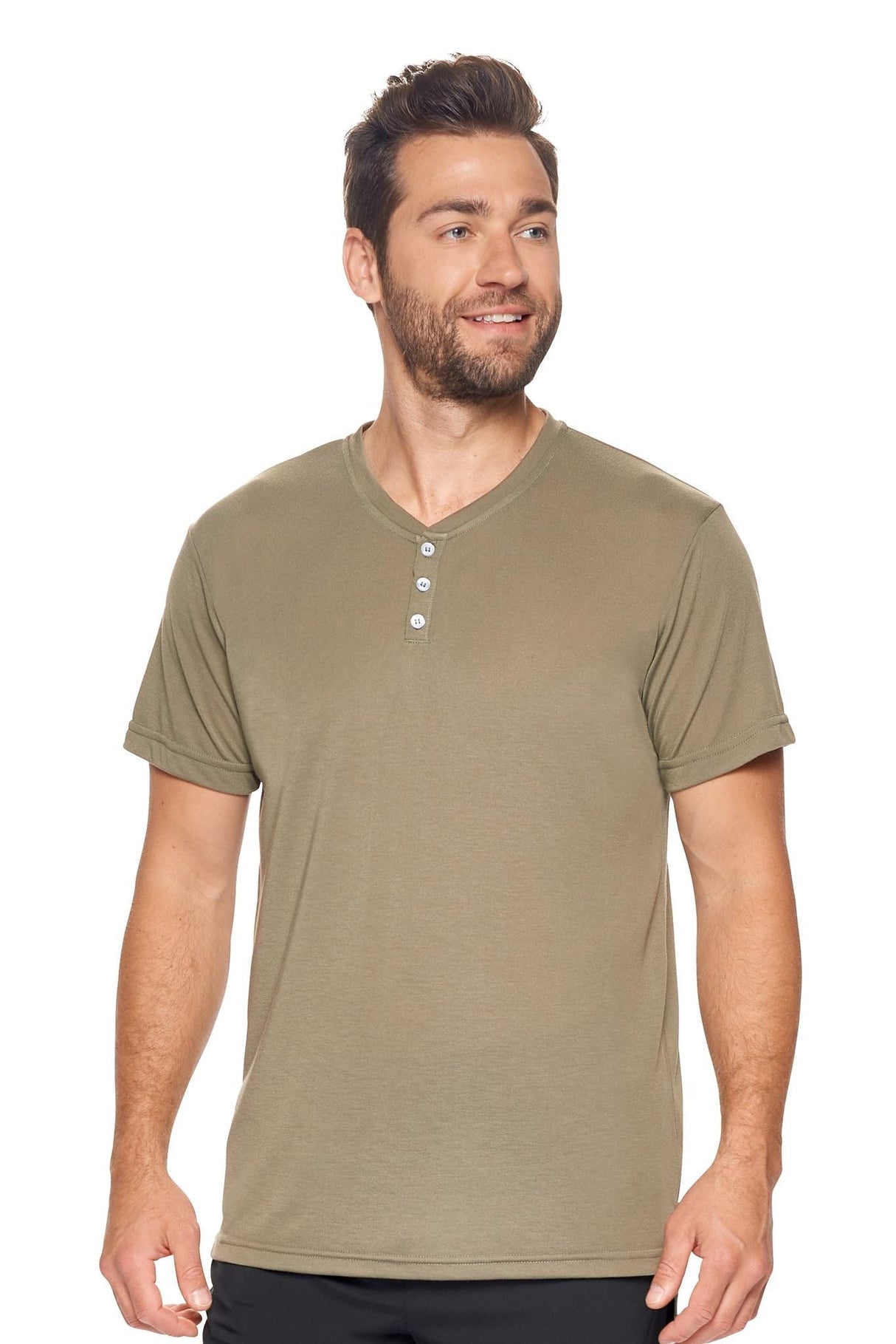 Expert Brand USA-Made Men's Soft Casual Activewear Siro Short Sleeve Henley Tee