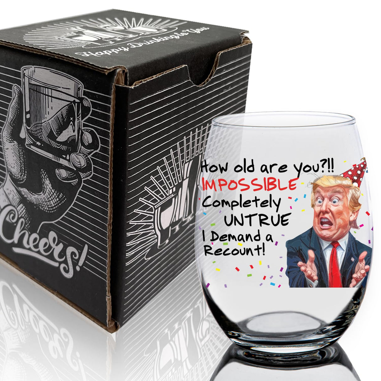 Funny Trump Birthday Glass - Trump Birthday Gifts for Men, Donald Trump Gifts for Men, Funny Birthday Gift for Women, Trump Gifts, Birthday Gift for Husband, Trump Stuff, Maga Merch (SHOT GLASS)