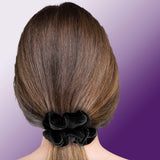 Velvet Scrunchies Premium Plush Soft Ponytail Holder Made in the USA Black