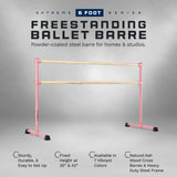 VITA Barre Portable Freestanding Double Ballet Barre, Extreme, Wood | Fixed Height, Made in USA, Home or Gym Exercise Equipment for Kids & Adults | Dance, Fitness, Pilates