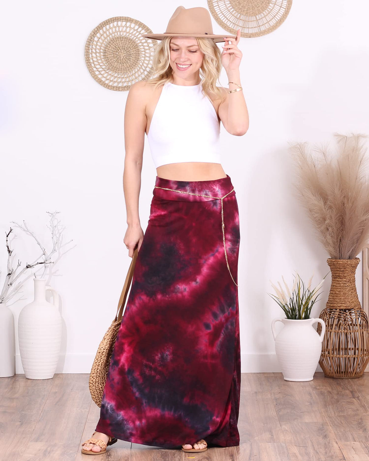 Popana Womens Long Maxi Skirt - Made in USA Long Skirts for Women Trendy - Casual Convertible Sundress Plus Size Maxi Skirt