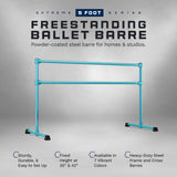 VITA Barre Portable Freestanding Double Ballet Barre, Prodigy, Aluminum | Adjustable Height, USA Made, Home or Gym Exercise Equipment for Kids & Adults | Dance, Fitness, Pilates
