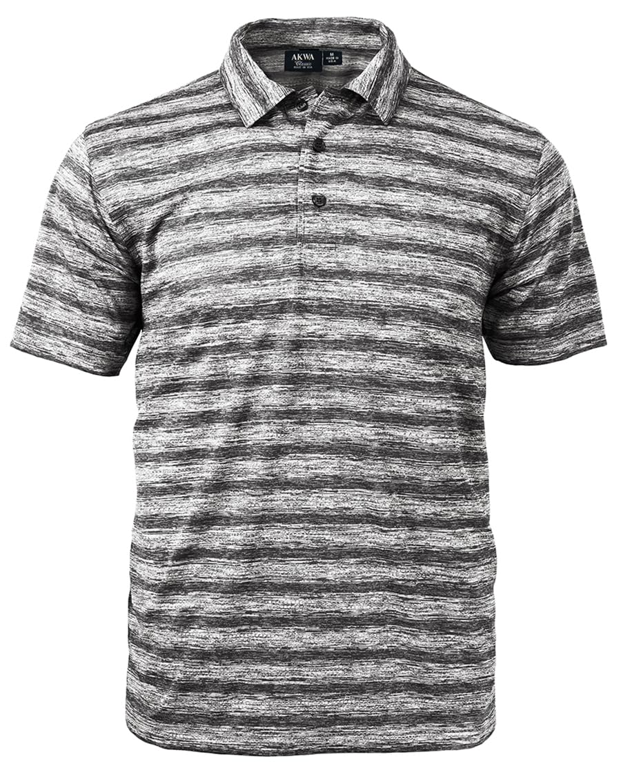 Akwa Men's Short Sleeve Ombre Stripe Polo Made in USA