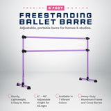 VITA Barre Portable Freestanding Double Ballet Barre, Prodigy, Aluminum | Adjustable Height, USA Made, Home or Gym Exercise Equipment for Kids & Adults | Dance, Fitness, Pilates