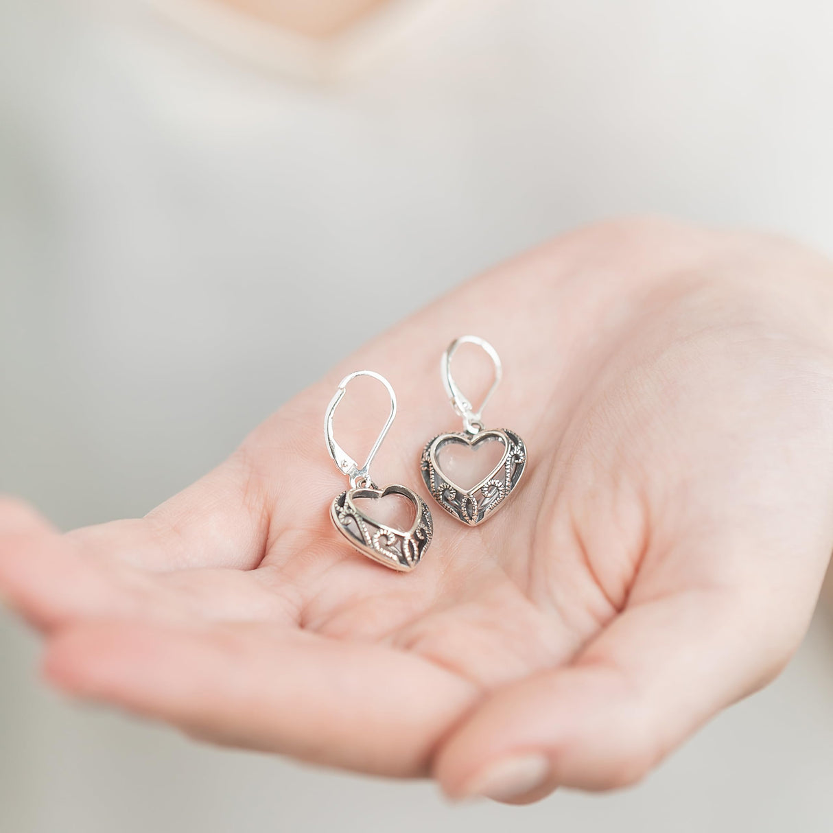 Bottled Up Designs Handmade Homespun Hearts Earrings, Recycled Vintage Glass, Sterling Silver, Eco Friendly, Made in USA, Mothers Day, Women, Anniversary (Red Beer Bottle)