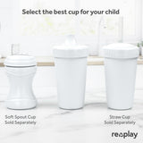 Re-Play Made in USA 10 Oz. Sippy Cups for Toddlers, Pack of 4 - Reusable Spill Proof Cups for Kids, Dishwasher/Microwave Safe - Hard Spout Sippy Cups for Toddlers 3.13" x 6.25", Desert Roses