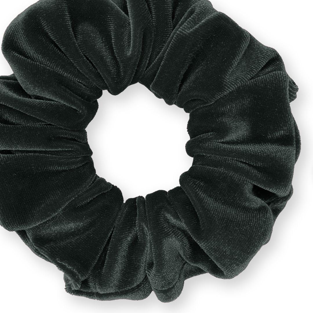 Velvet Scrunchies Premium Plush Soft Ponytail Holder Made in the USA Black