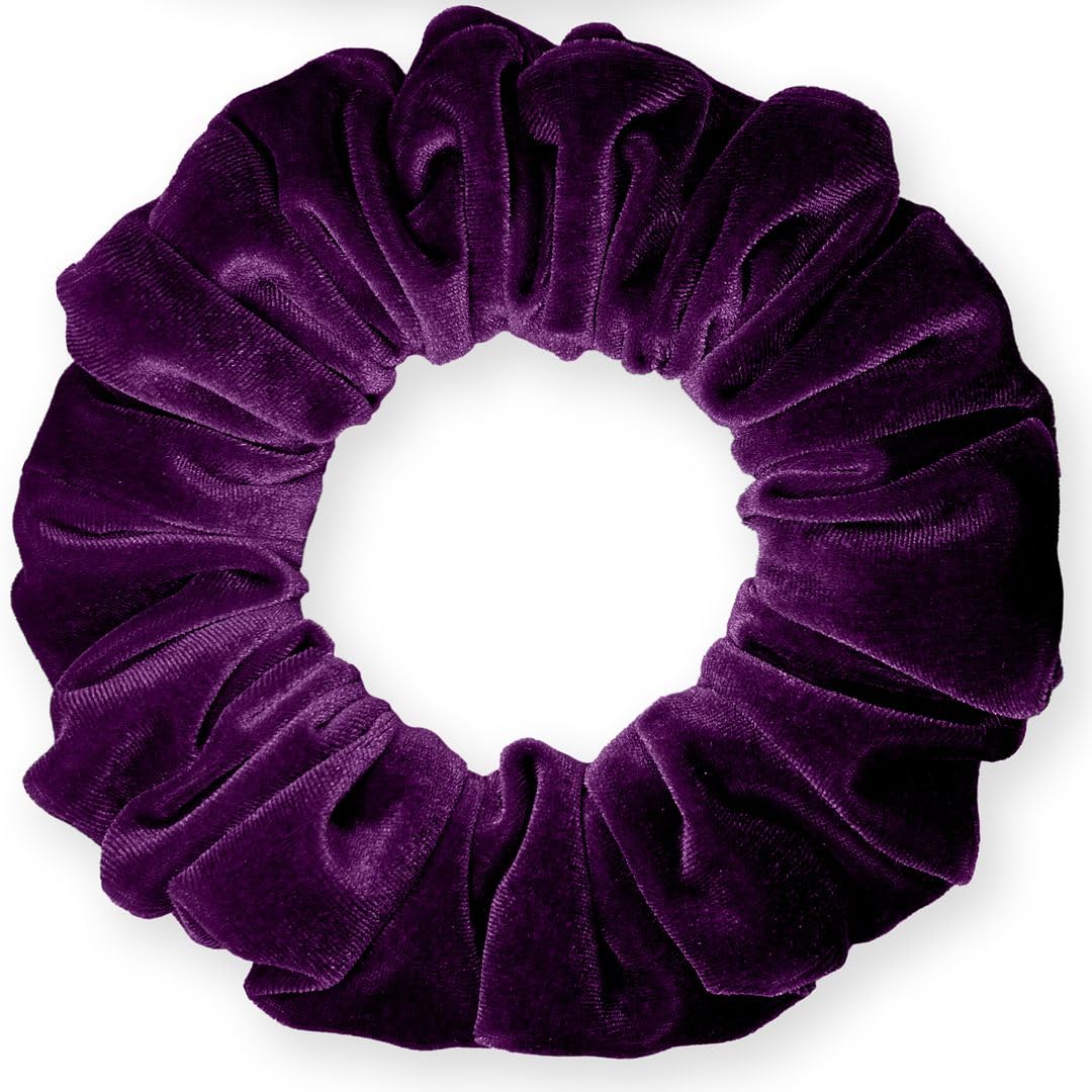 Velvet Scrunchies Jumbo Size Plush Big Ponytail Holders Thick Braided Locked Hair Big Made in the USA Green Pine