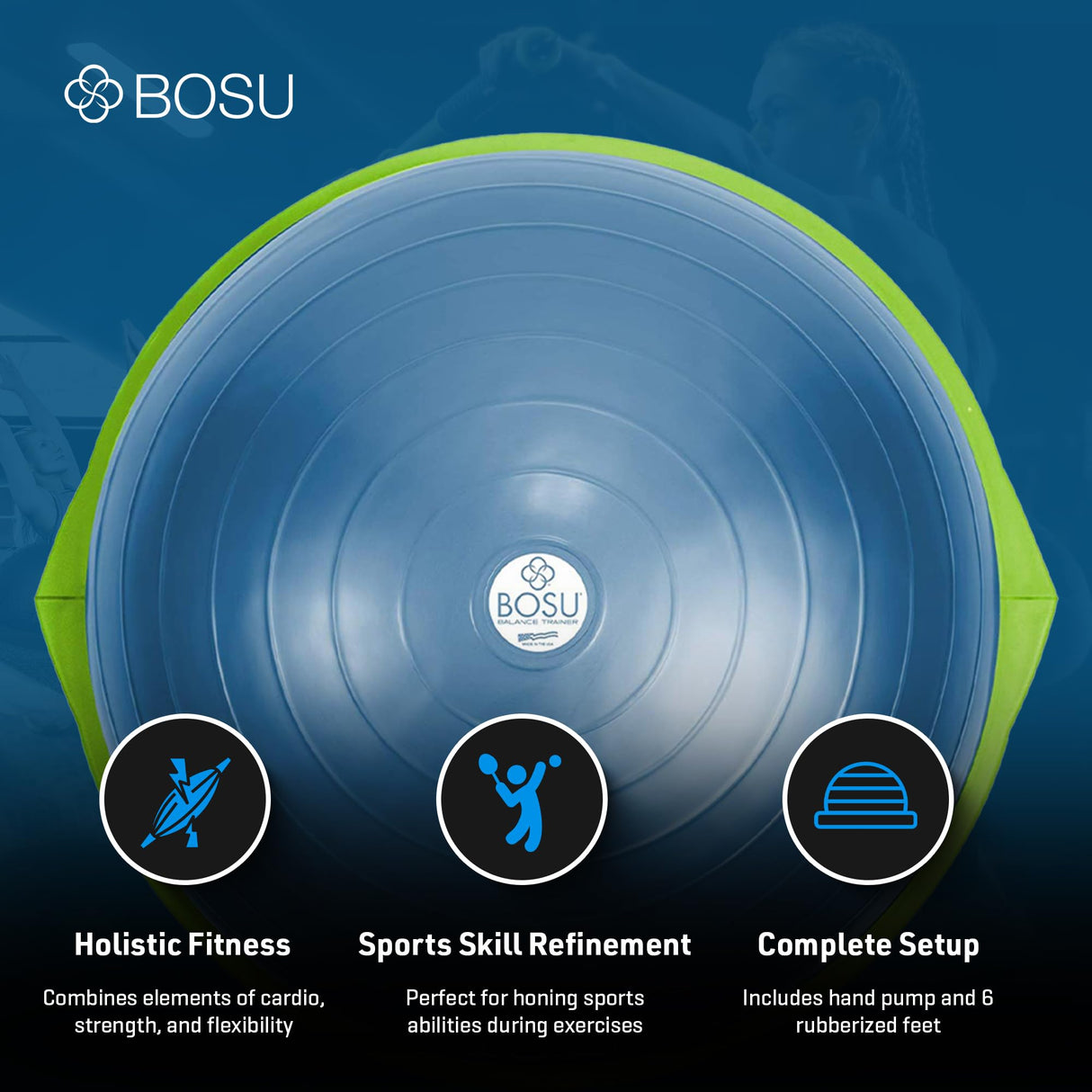 Bosu Home Gym Equipment The Original Balance Trainer 26 Inch Diameter