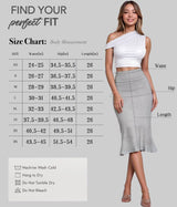 Hybrid & Company Womens Premium Nylon Ponte Stretch Office Fishtail Pencil Skirt High Waist Made in The USA Below Knee