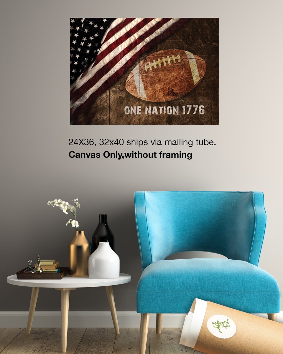 Awkward Styles Texas Star Framed Canvas Art Office Decor Made in USA Canvas Decor for America Lovers Patriotic Wall Art Canyon TX Flag 32" x 40" NO FRAME