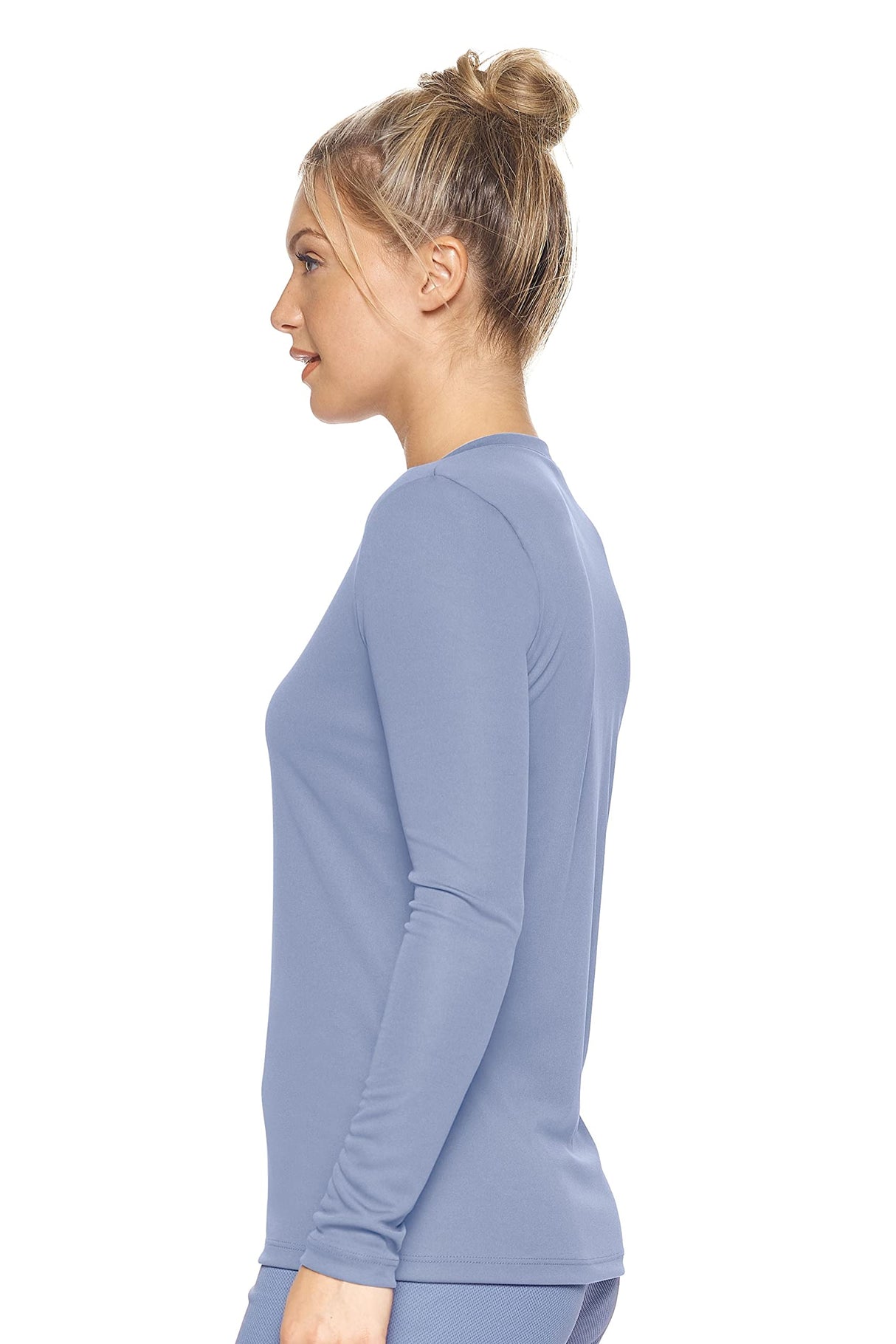 Expert Brand USA-Made Women's Drimax Dry Fit V Neck Athletic Long Sleeve