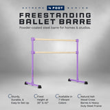 VITA Barre Portable Freestanding Double Ballet Barre, Extreme, Wood | Fixed Height, Made in USA, Home or Gym Exercise Equipment for Kids & Adults | Dance, Fitness, Pilates