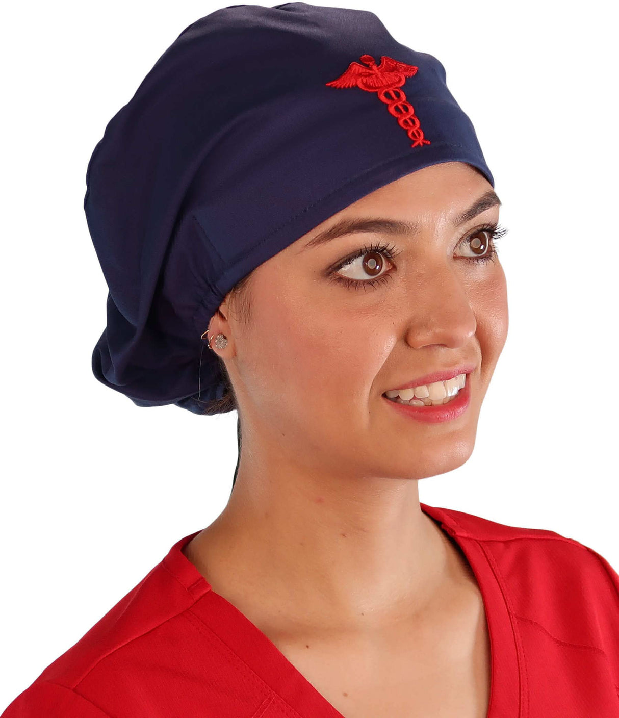 Sparkling EARTH Riley Medical Scrub Caps with Flat Front and Roomy Back - Adjustable Cord Lock Closure - Made in The USA!