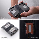 Dango Slim Minimalist Wallet for Men - RFID Blocking - Leather- Bifold, Rawhide/Raw Aluminum