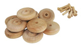 Wood Wheels - 12 Pack with Free Axle Pegs - Made in USA (1.5" Diameter)