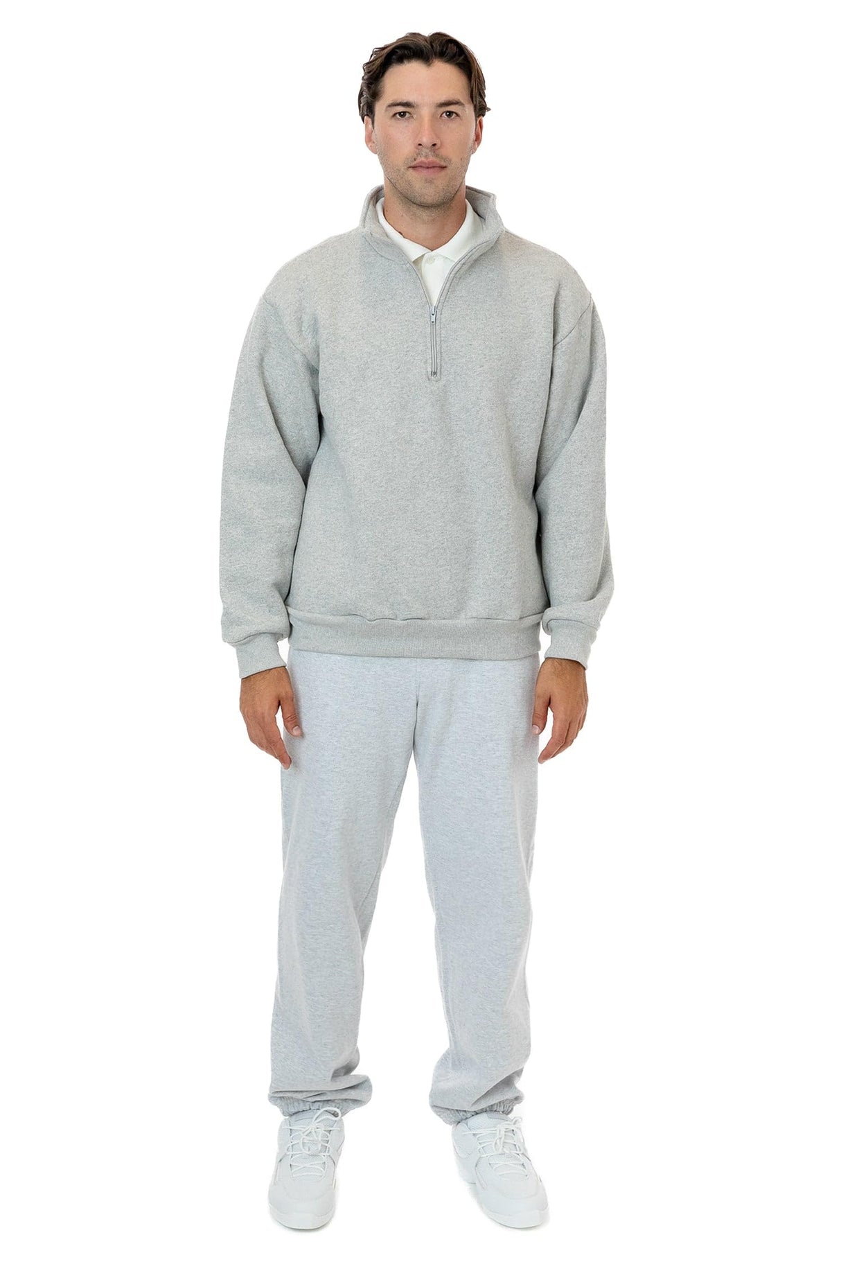 Los Angeles Apparel Heavy Fleece X Half Zip Sweater (Piece Dye)