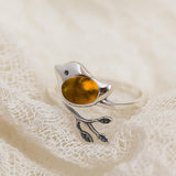 Bottled Up Designs Handmade Little Bird Ring, Recycled Antique Bottles, Sterling Silver, Eco Friendly, Made in USA, Birthday Gifts, Mothers Day, Women, Anniversary (Red Beer Bottle)
