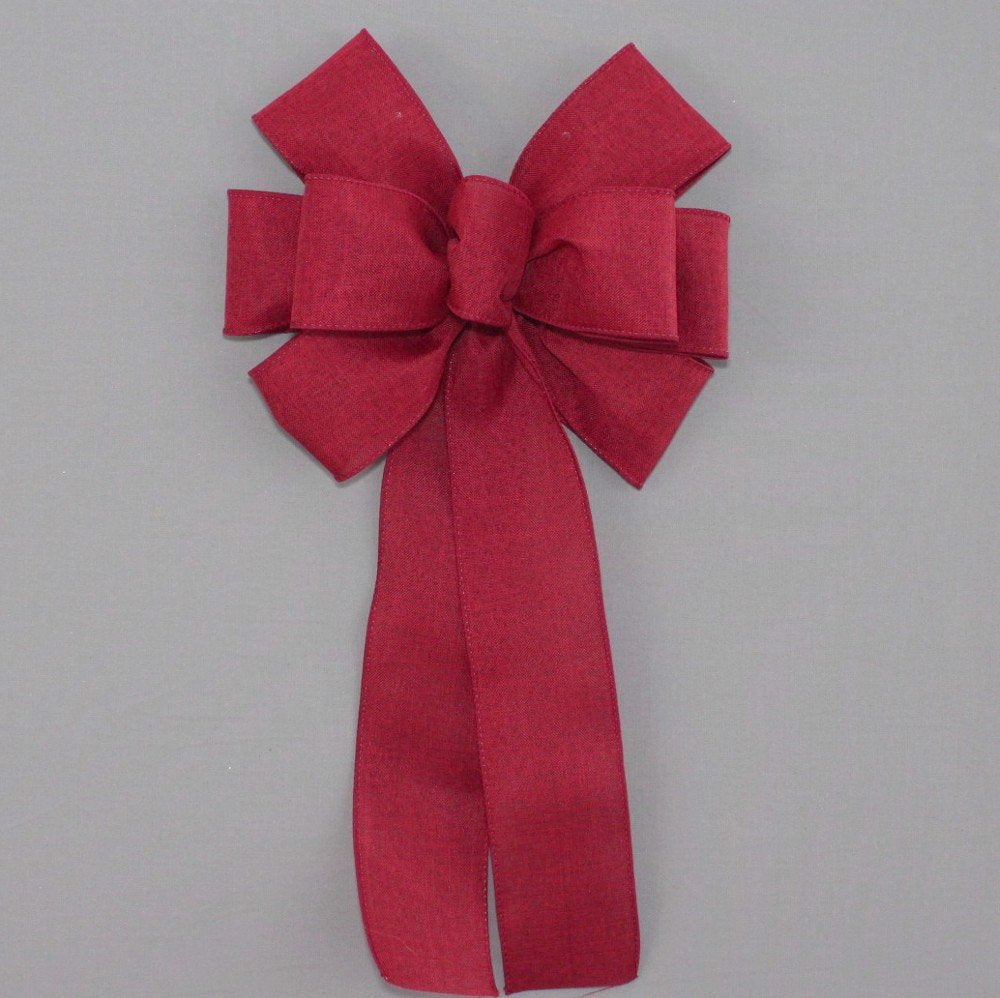 Red Rustic Wreath Bow - Red Christmas Bow by Package Perfect Bows – Made in USA (8 inch bow)