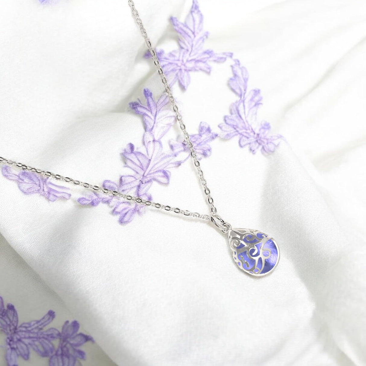 Bottled Up Designs Handmade Filigree Teardrop Necklace, Recycled Vintage Mason Jar, Sterling Silver, Eco Friendly, Made in USA, Birthday Gifts, Mothers Day, Women, Anniversary (Mason Jar Aqua)