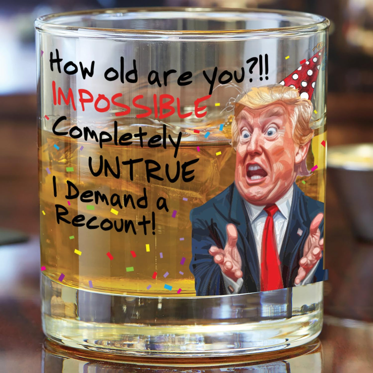 Funny Trump Birthday Glass - Trump Birthday Gifts for Men, Donald Trump Gifts for Men, Funny Birthday Gift for Women, Trump Gifts, Birthday Gift for Husband, Trump Stuff, Maga Merch (SHOT GLASS)
