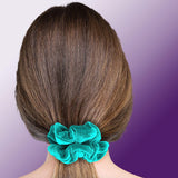 Velvet Scrunchies Premium Plush Soft Ponytail Holder Made in the USA Black