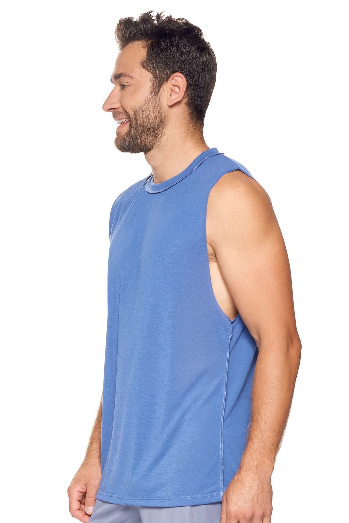 Expert Brand USA-Made Men's Soft Casual Activewear Siro Raw Edge Muscle Tee