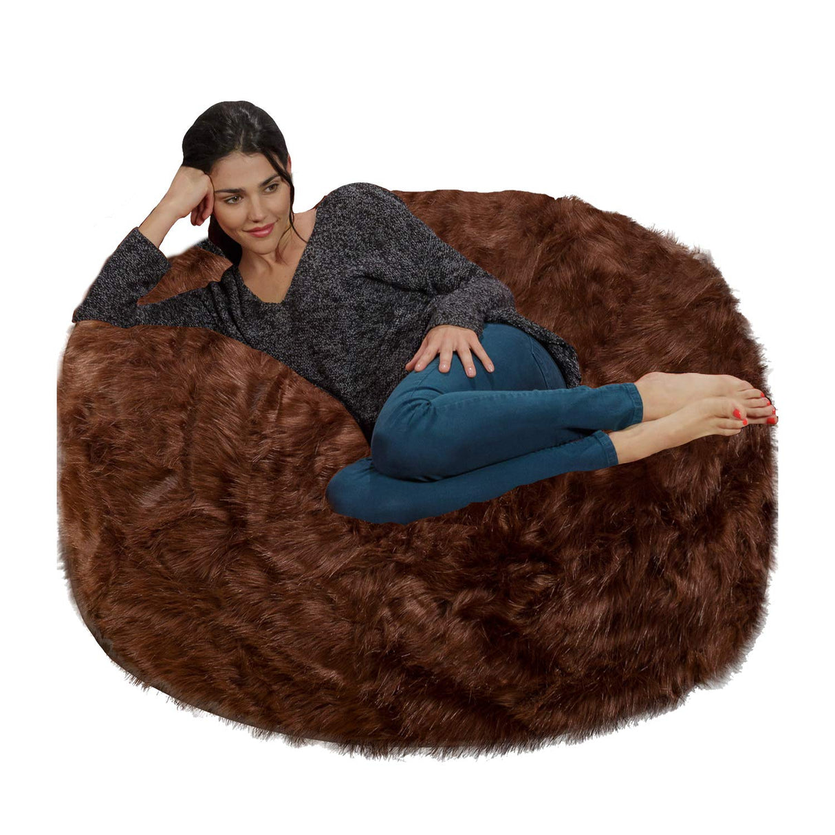 Chill Sack Bean Bag Chair: Giant 4' Memory Foam Furniture Bean Bag - Big Sofa with Soft Micro Fiber Cover - Black