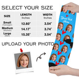 Custom Face Socks with Photo Novelty Crew Socks, Personalized Red Hearts Unisex Crew Sock Gifts for Men Women Made in USA