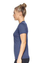Expert Brand USA-Made Women's Activewear Performance Heather V-Neck T-Shirt