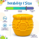 SodaPup Honey Pot – Durable Dog Treat Dispenser & Enrichment Toy Made in USA from Non-Toxic, Pet Safe, Food Safe Natural Rubber Material for Mental Stimulation, Problem Chewing, Calming Nerves, & More