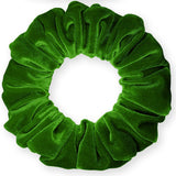 Velvet Scrunchies Jumbo Size Plush Big Ponytail Holders Thick Braided Locked Hair Big Made in the USA Green Pine