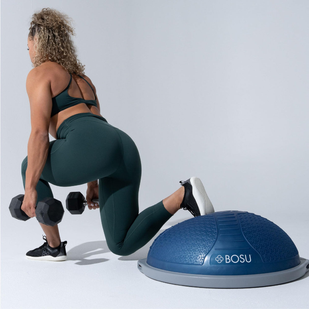 BOSU NexGen 25IN Home Fitness Exercise Gym Strength Flexibility Balance Trainer with Rubberized Non Skid Surface and Hand Air Pump